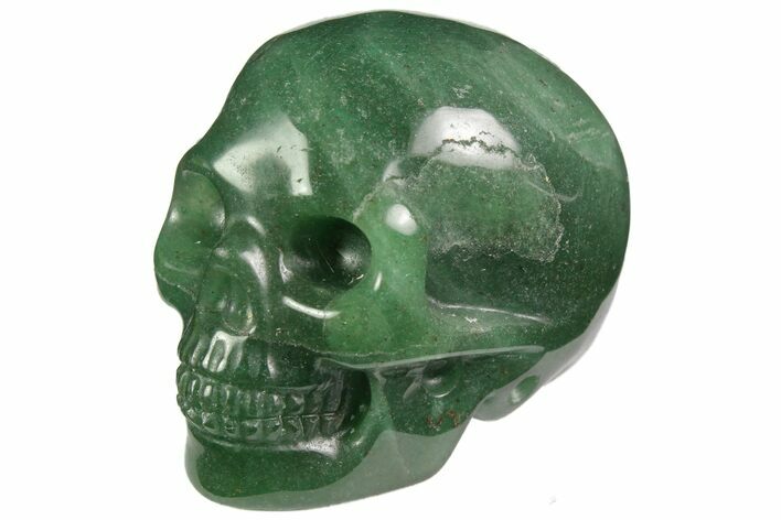 Realistic, Polished Green Quartz (Aventurine) Skull #116444